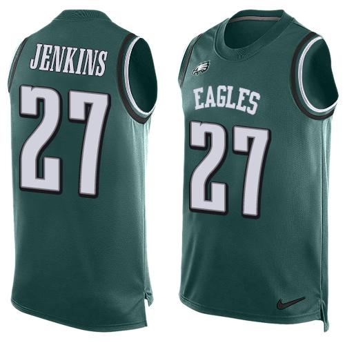 Nike Eagles #27 Malcolm Jenkins Midnight Green Team Color Men's Stitched NFL Limited Tank Top Jersey - Click Image to Close